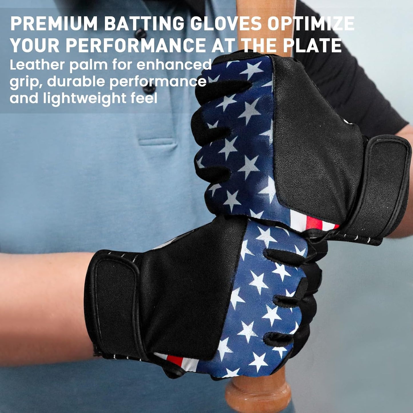 Premium Cabretta Leather Batting Gloves for Men, Women, and Youth - Pro Grip Baseball & Softball Gloves (1 Pair)